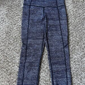 Lululemon Fast & Free Crop II (Nulux 19"") Salt Alpine White Black